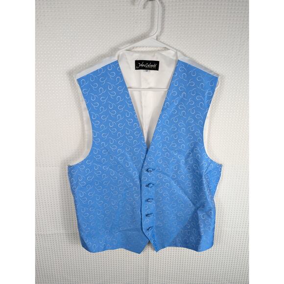 John Galante After Six Vest Men’s Medium Blue Patterned Formal Wedding Prom Tux - Picture 1 of 4
